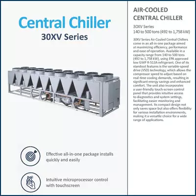 30XV outdoor chiller 140 to 500 ton